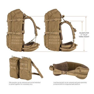 Sac à Dos Rush 100 5.11 Tactical - Sac de marche militaire 5.11 Tactical Quaerius