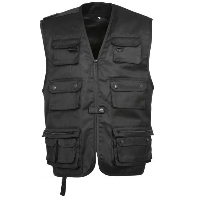 Gilet Reporter Noir Cityguard 1202 - Equipement militaire gilet reporter quaerius