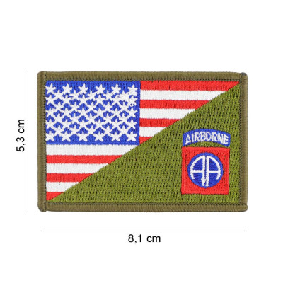 Patch Tissu 82nd Airborne Demi Drapeau Américain 101 Incorporated - Accueil sur Quaerius.com - Vêtements militaire et