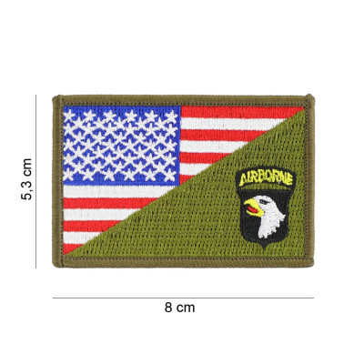 Patch Tissu 101st Airborne Demi Drapeau Américain 101 Incorporated - Accueil sur Quaerius.com - Vêtements militaire e