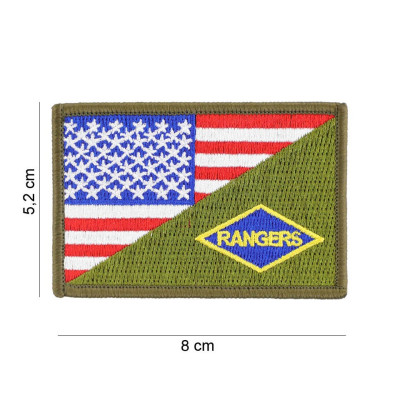 Patch Tissu Rangers Demi Drapeau Américain 101 Incorporated - Accueil sur Quaerius.com - Vêtements militaire et Equip