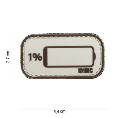 Patch 3D PVC Batterie Faible Sable et Marron 101 Incorporated - Accueil sur Quaerius.com - Vêtements militaire et Equ