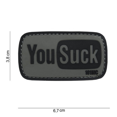 Patch 3D PVC You Suck Gris 101 Incorporated - Accueil sur Quaerius.com - Vêtements militaire et Equipements de Sécuri