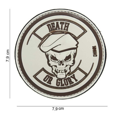 Patch 3D PVC Skull Death or Glory Sable 101 Incorporated - Accueil sur Quaerius.com - Vêtements militaire et Equipeme