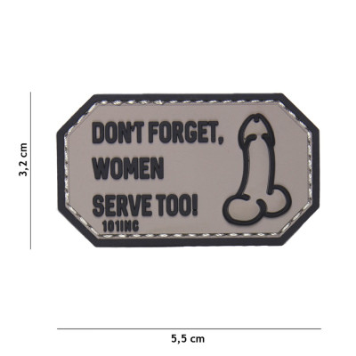 Patch 3D PVC Don't forget Women Gris 101 Incorporated - Accueil sur Quaerius.com - Vêtements militaire et Equipements