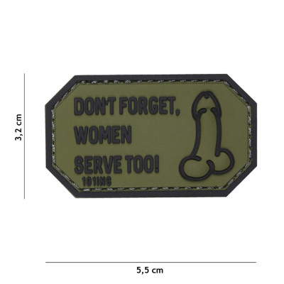 Patch 3D PVC Don't Forget Women Vert 101 Incorporated - Accueil sur Quaerius.com - Vêtements militaire et Equipements