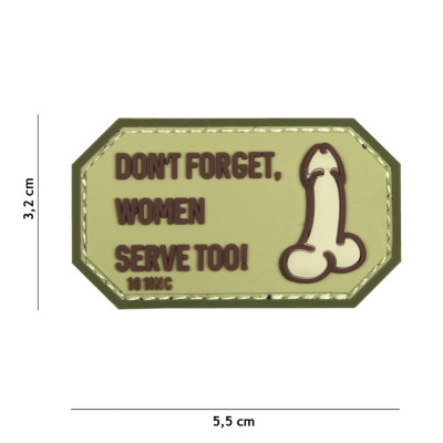 Patch 3D PVC Don't Forget Women Sable 101 Incorporated - Accueil sur Quaerius.com - Vêtements militaire et Equipement