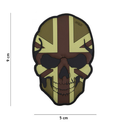 Patch 3D PVC Skull Royaume-Uni Vert 101 Incorporated - Accueil sur Quaerius.com - Vêtements militaire et Equipements 