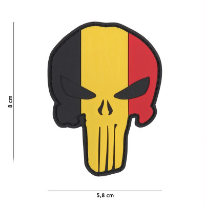 Patch 3D PVC Punisher Drapeau Belgique 101 Incorporated - Accueil sur Quaerius.com - Vêtements militaire et Equipemen