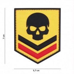 Patch 3D PVC Belgique Skull Jaune