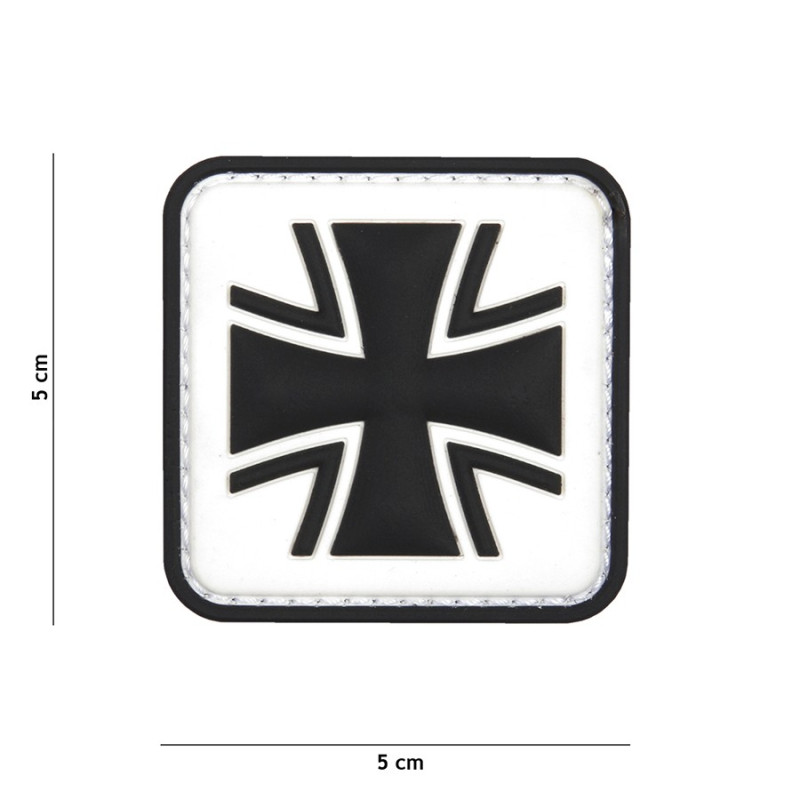 PATCH / ECUSSON 3D PVC SCRATCH CROIX MEDIC GRISE SUR FOND NOIR 101 INC -  KZA-E-C-1116 / 444120-7390