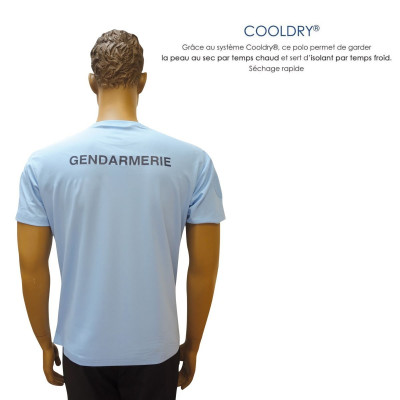 T-Shirt Gendarmerie Cooldry Bleu Sérigraphie patron equipement