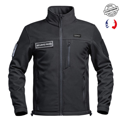 Veste softshell Sécu-One flap sécurité noir A10 Equipment