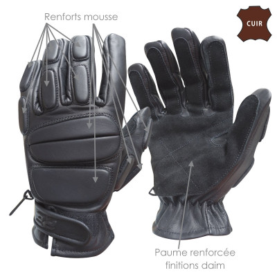 GANTS SWAT CUIR DCA FRANCE - Equipement militaire Gants Quaerius