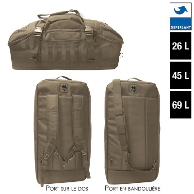 Sac à Dos 3 en 1 Opex - tenue militaire sac de voyage tactique camouflage ce Quaerius