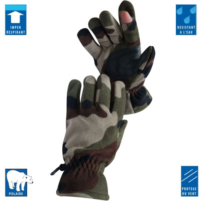 Gants Polaires Camouflage - DCA France - tenue militaire gants armée Quaerius